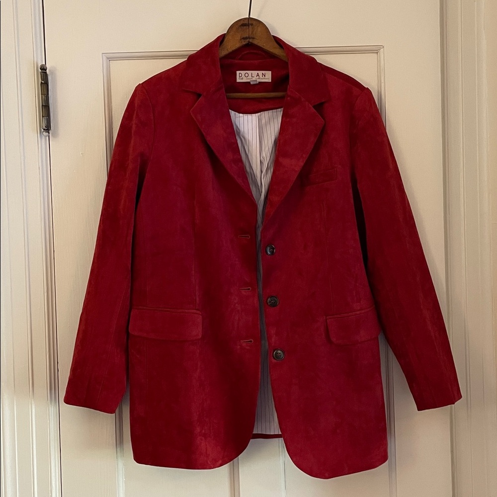Dolan Red Suede Blazer Jacket M